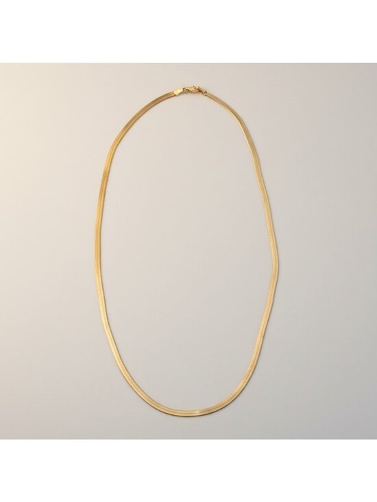Unbranded Jewelry - Herringbone Chain Necklace Flat 14KGP 24"
